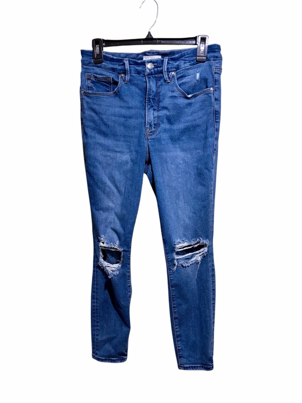 Good American Blue Distressed Denim Skinny Jeans Size 10 / 30 - A Classic!